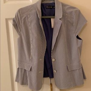 New York & Company-Blue/white striped Blazer Vest